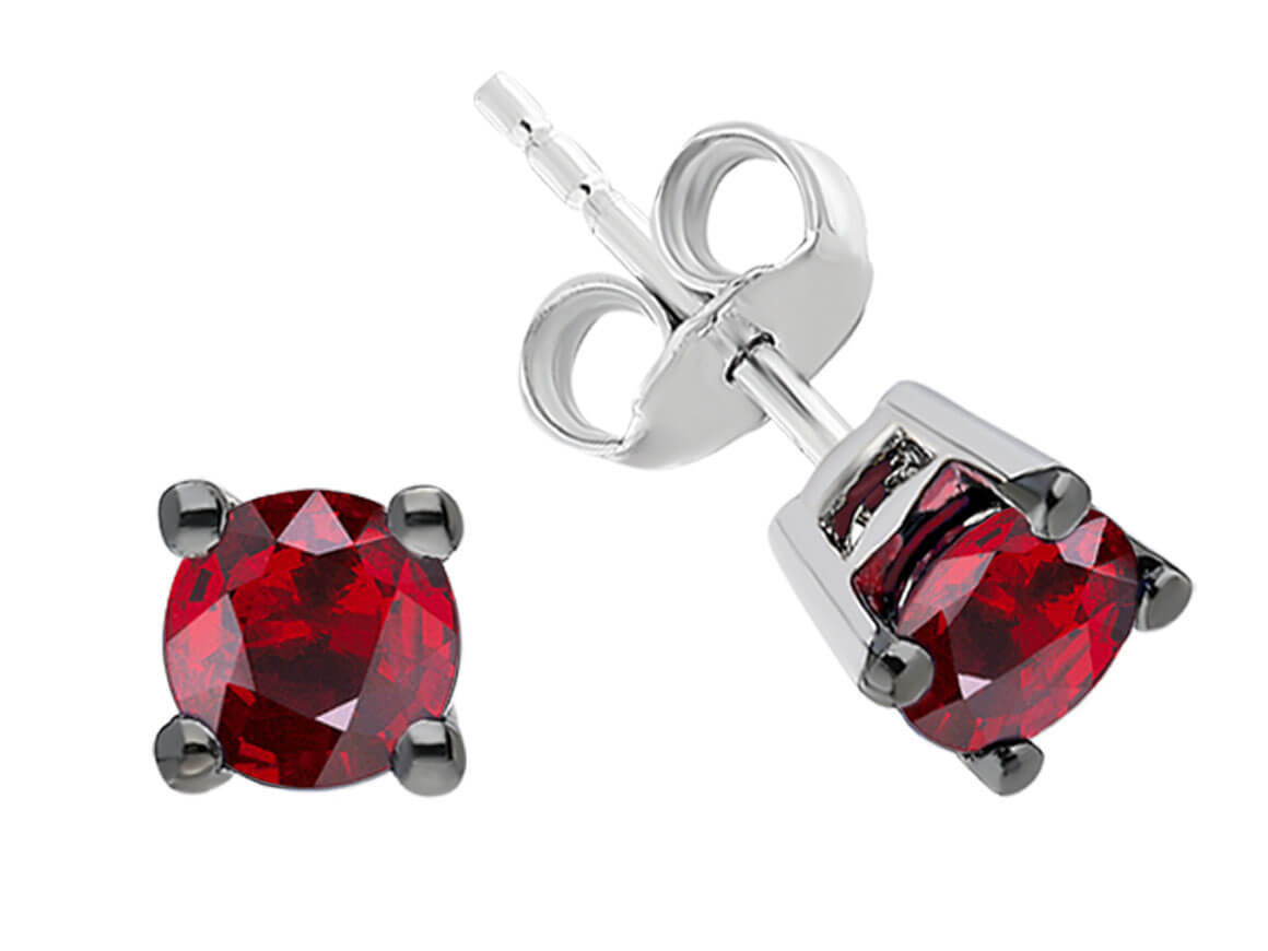 Ruby Solitaire Stud Earrings