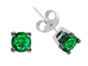 Emerald Solitaire Stud Earrings