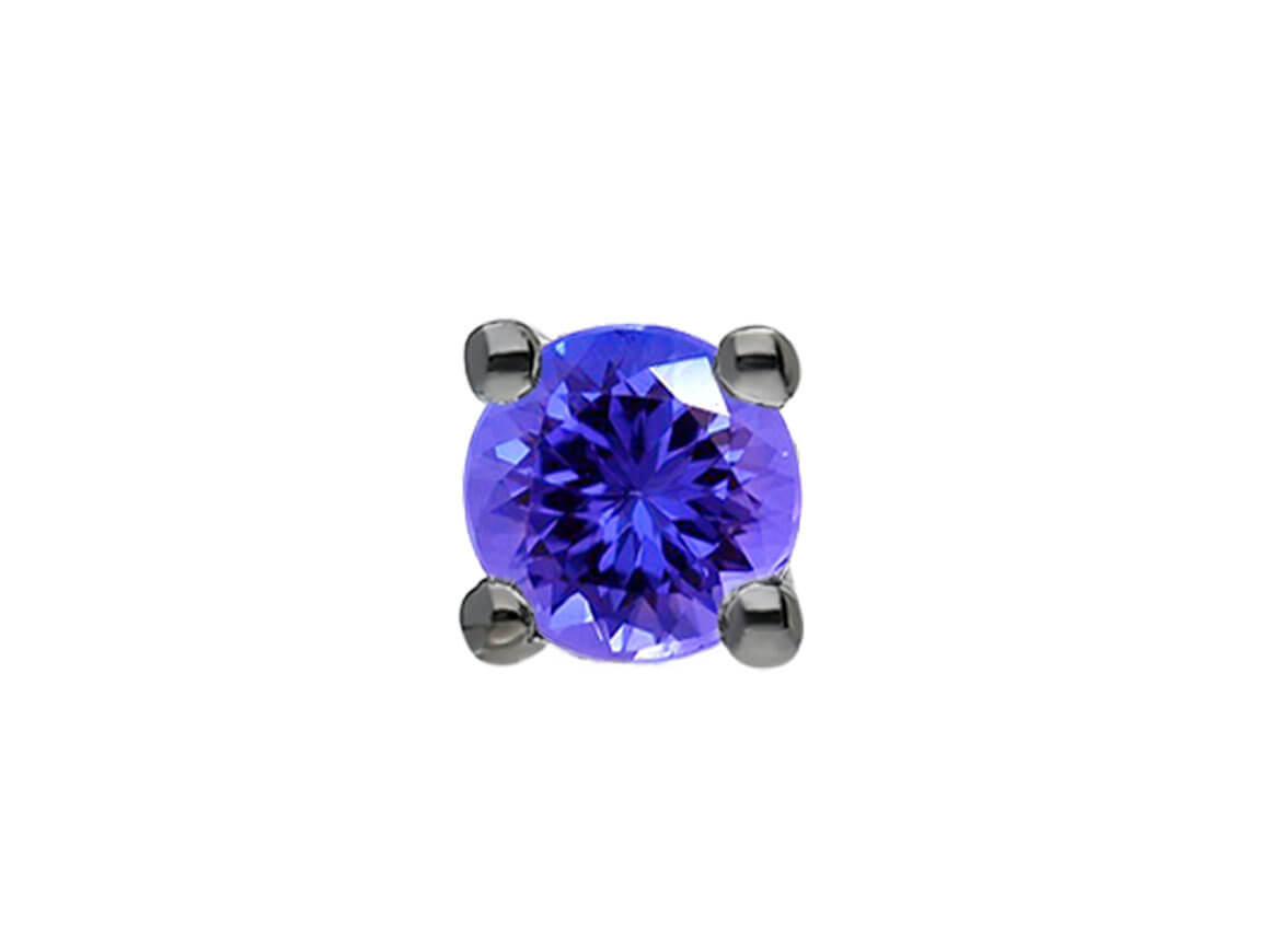 Tanzanite Solitaire Men's Stud Earrings