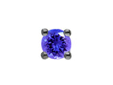 Tanzanite Solitaire Men's Stud Earrings