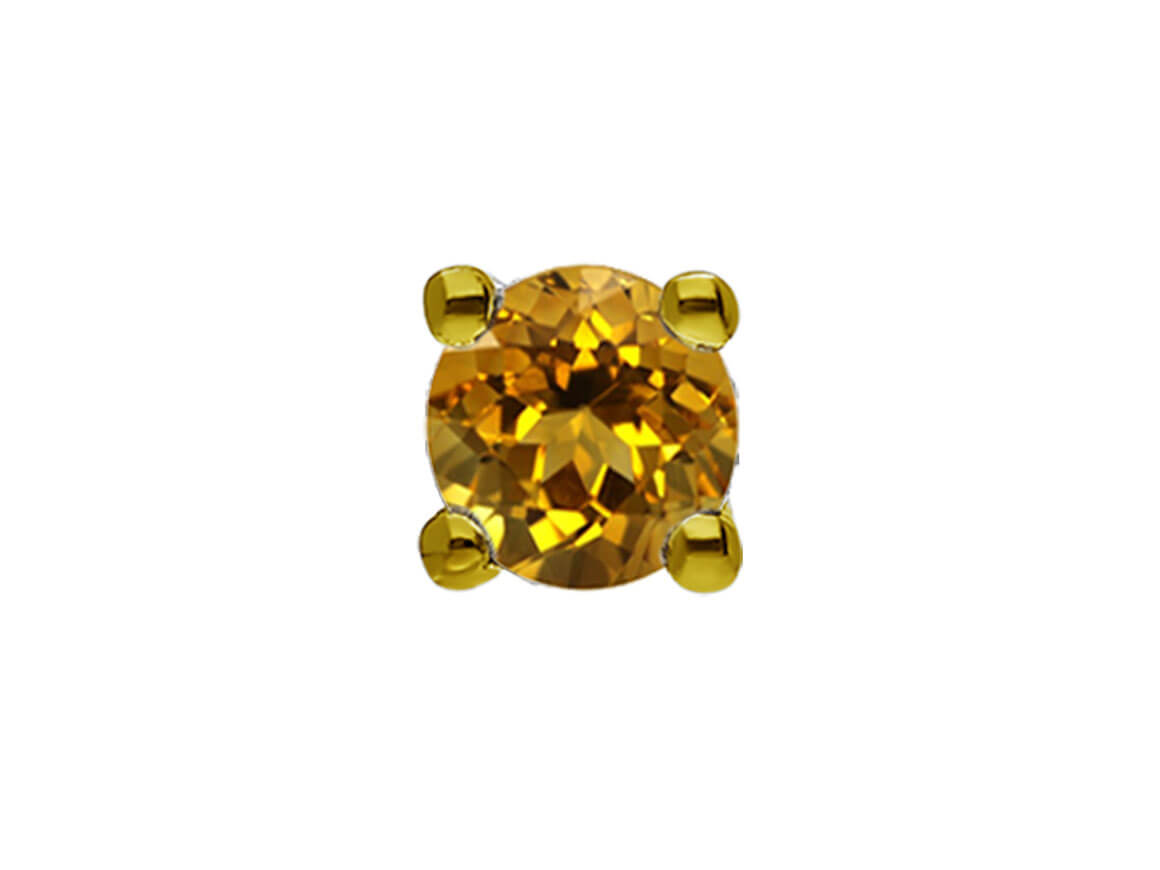 Citrine Solitaire Men's Stud Earrings