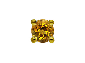Citrine Solitaire Men's Stud Earrings