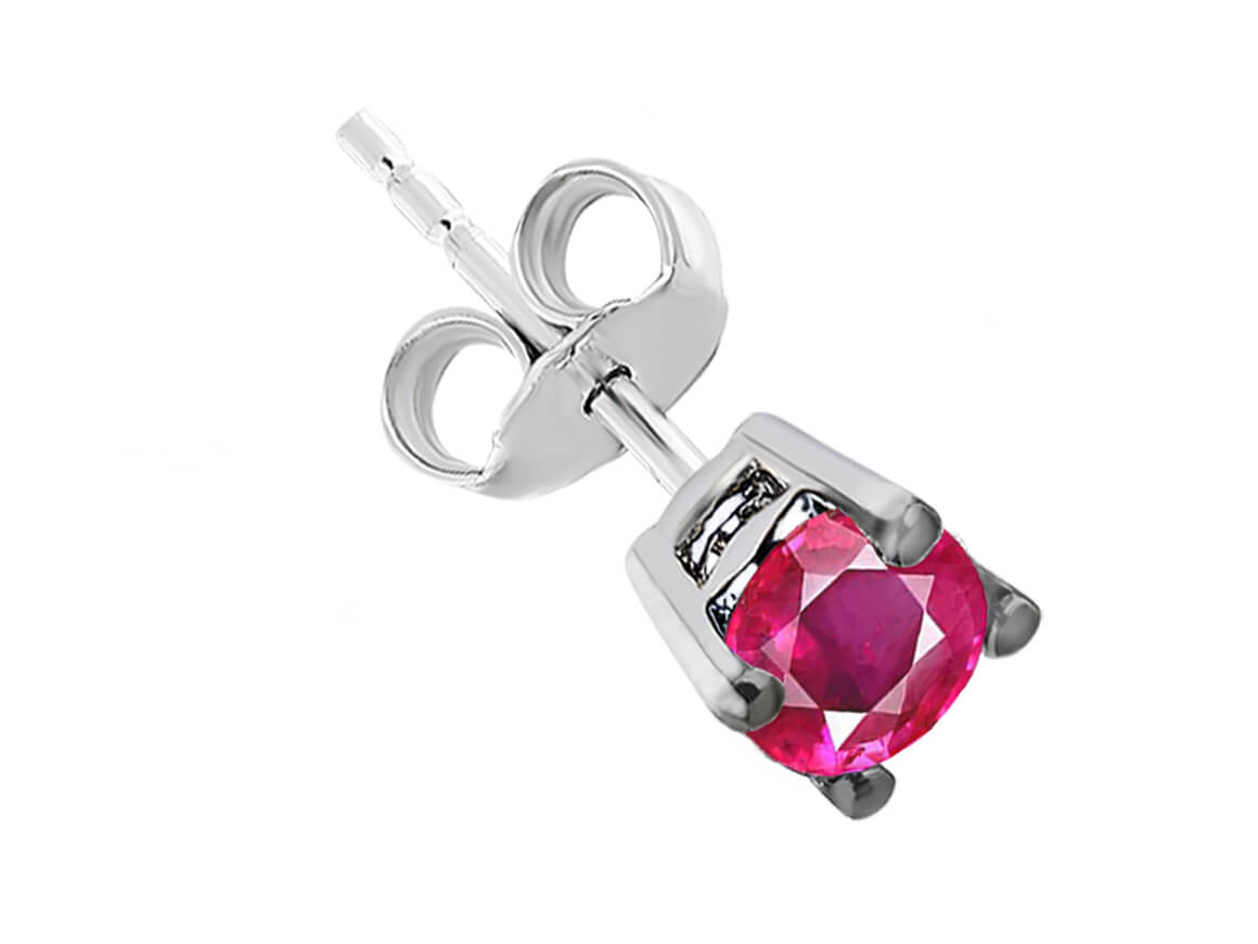 Pink Sapphire Solitaire Men's Stud Earrings