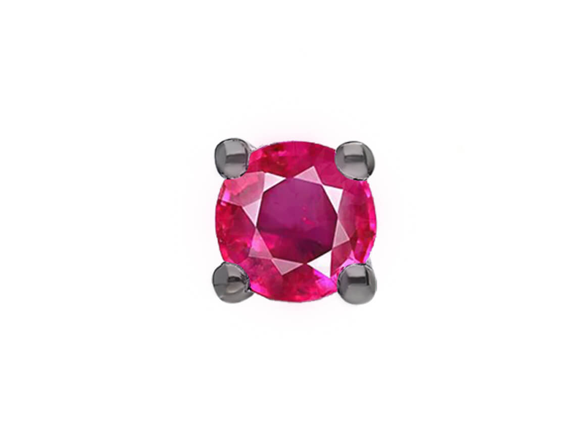 Pink Sapphire Solitaire Men's Stud Earrings