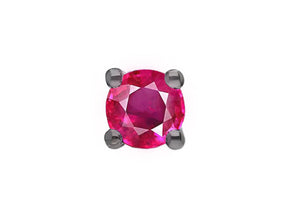 Pink Sapphire Solitaire Men's Stud Earrings