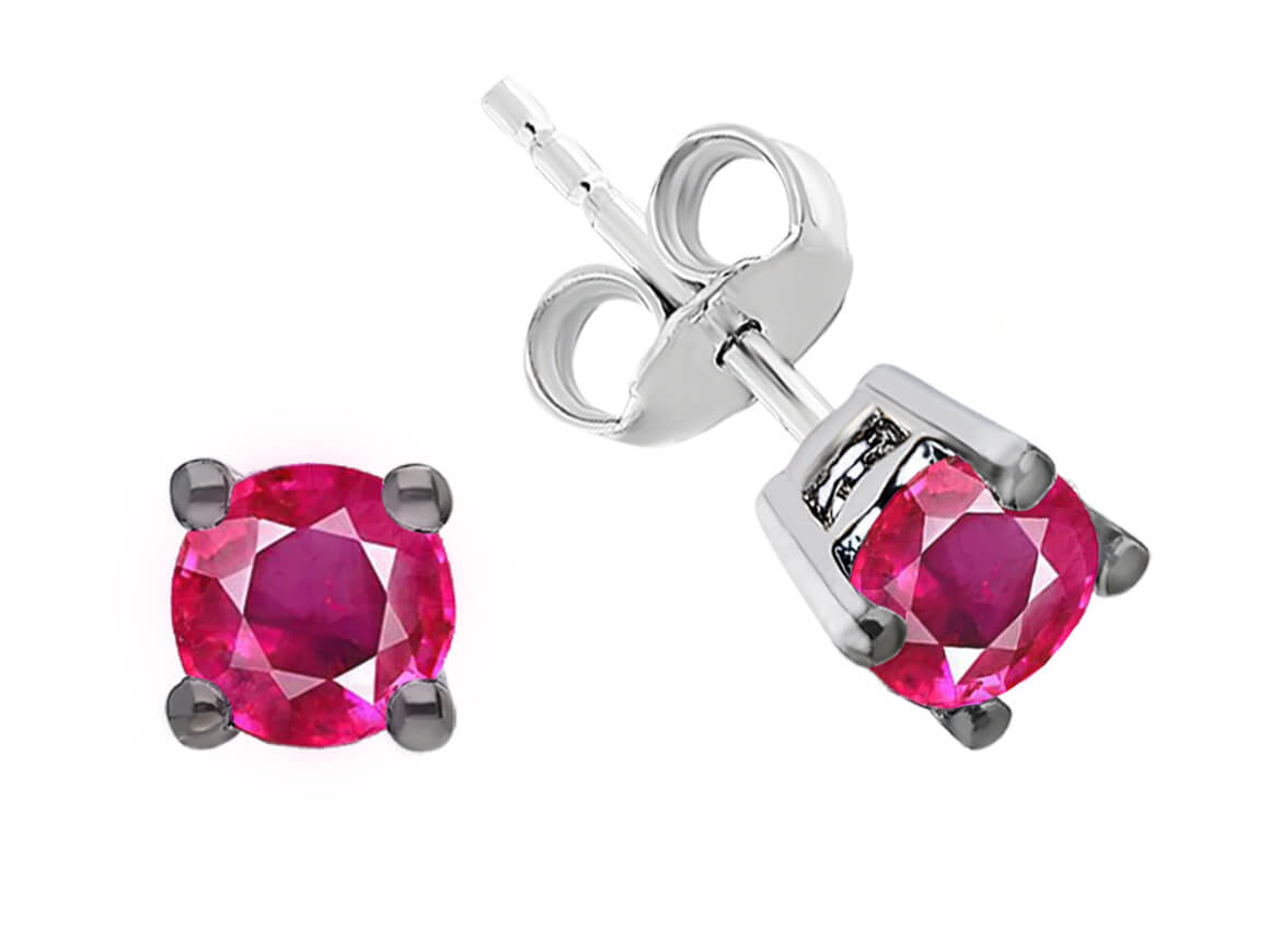 Rose Sapphire Solitaire Stud Earrings