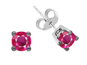Rose Sapphire Solitaire Stud Earrings