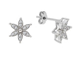 Diamond crocus flower stud earrings