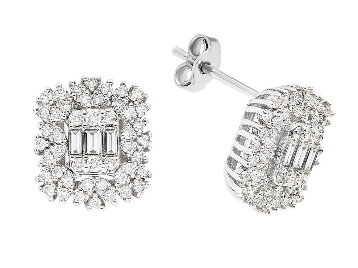 Diamond Vega Star Baguette Stud Earrings
