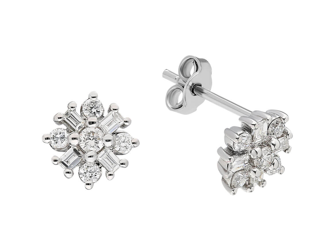 Diamond Capella Star Baguette Stud Earrings