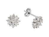 Boucles d'oreilles à tige en diamant Capella Star Baguette
