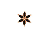 Black Diamond Crocus Flower Men's Stud Earrings