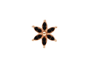 Black Diamond Crocus Flower Men's Stud Earrings