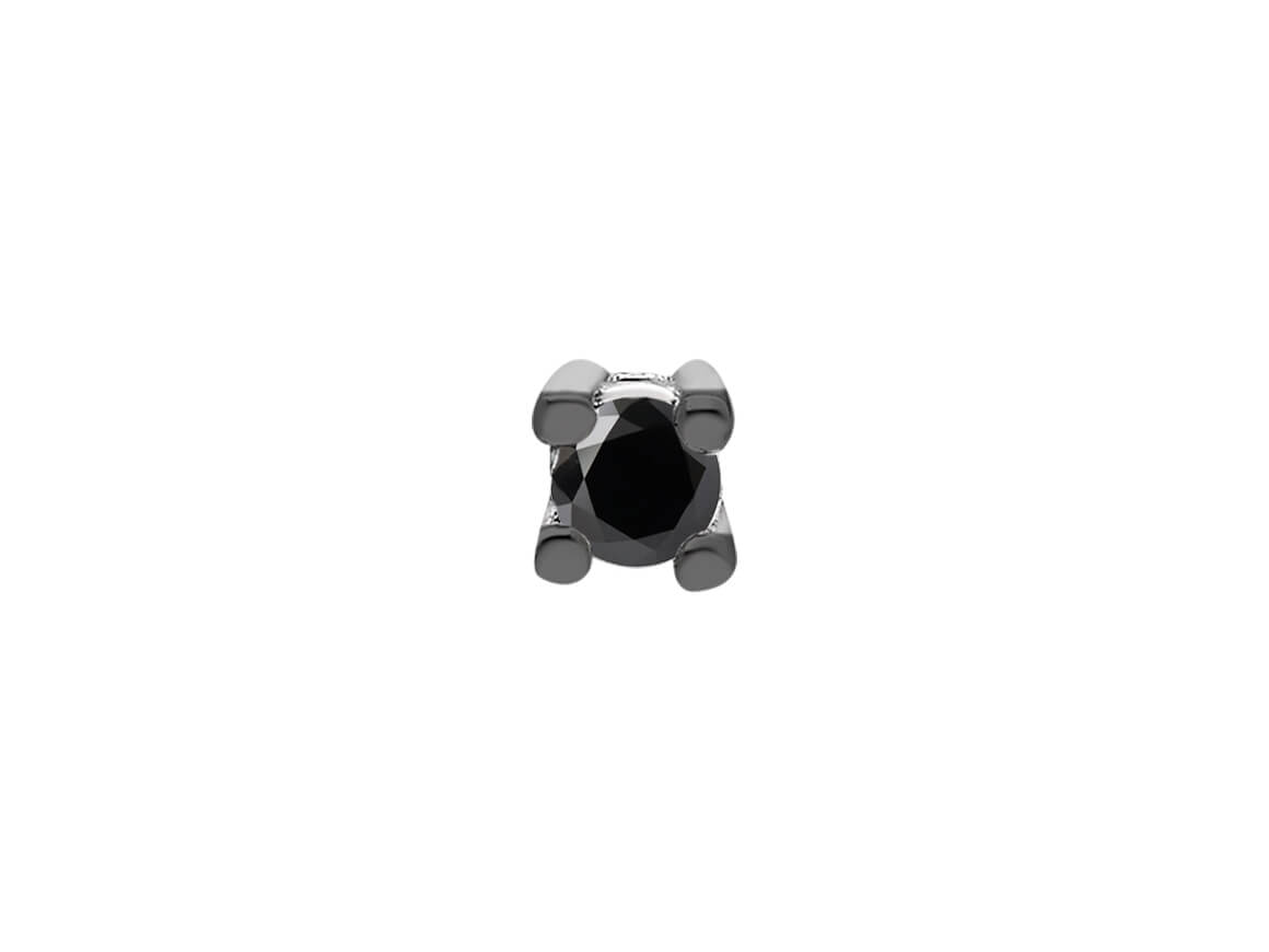 0.04 Carat Black Diamond Solitaire Men's Stud Earrings
