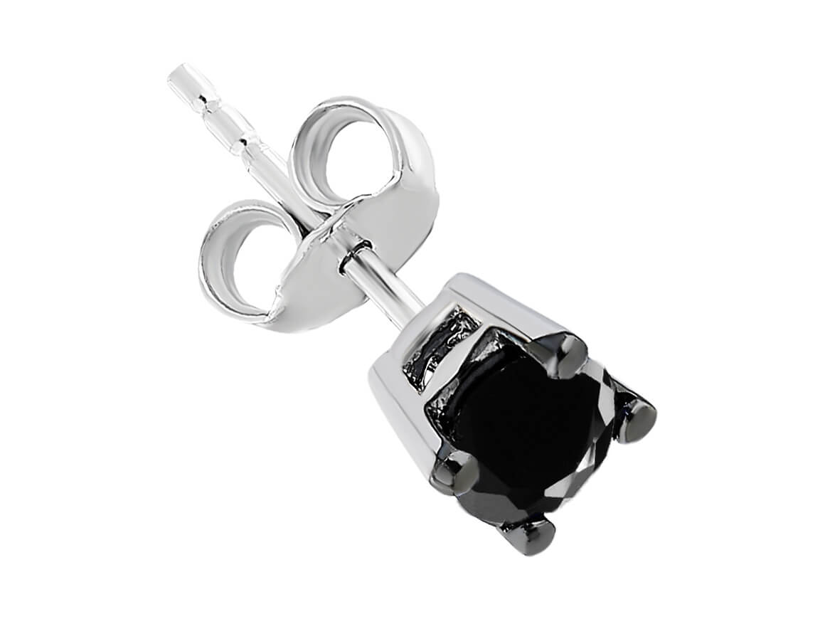 0.20 Carat Black Diamond Solitaire Men's Stud Earrings