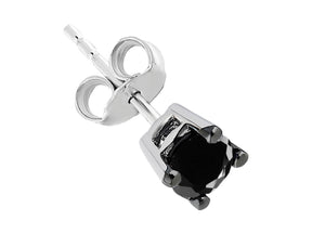 0.20 Carat Black Diamond Solitaire Men's Stud Earrings
