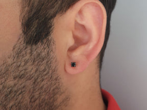 0.20 Carat Black Diamond Solitaire Men's Stud Earrings