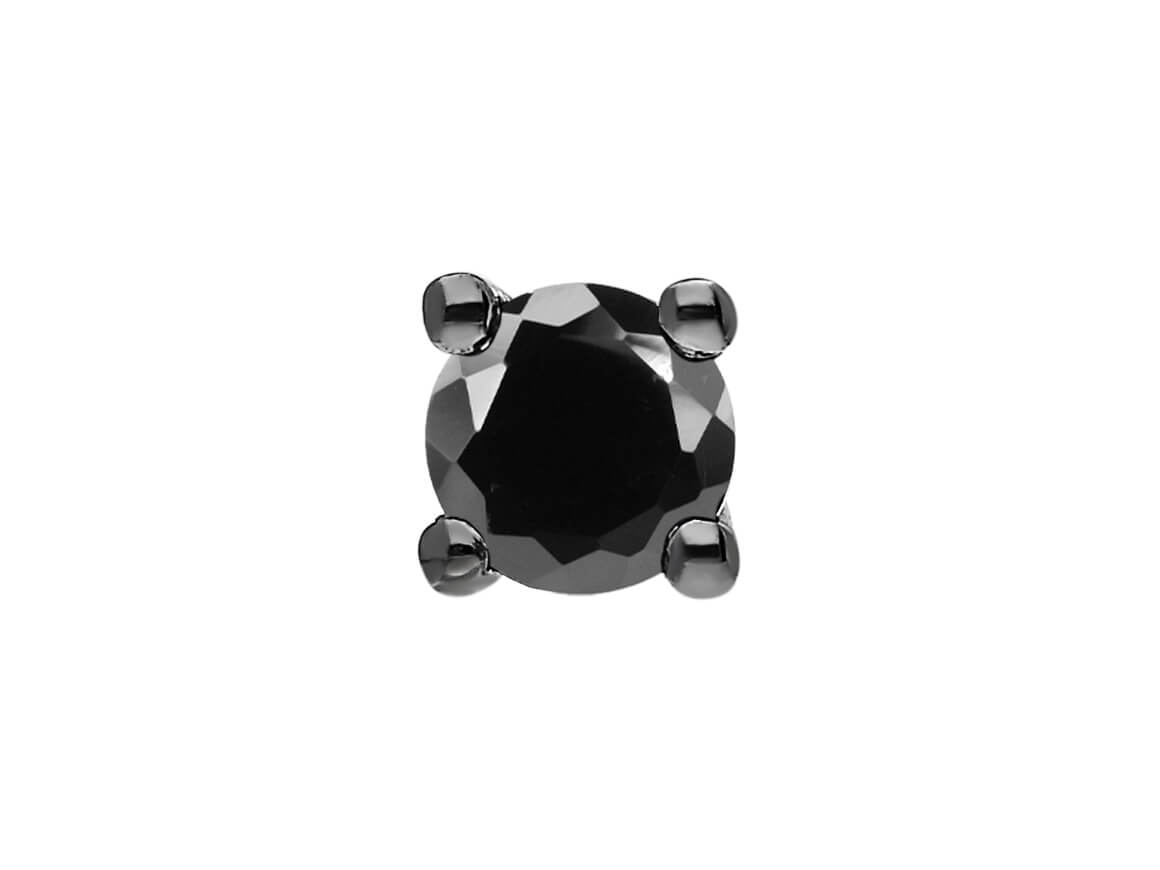 0.20 Carat Black Diamond Solitaire Men's Stud Earrings