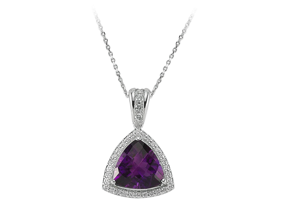 Diamond and Triangle Cut Amethyst Necklace