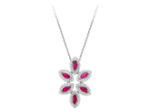 Diamond and Marquise Ruby Necklace