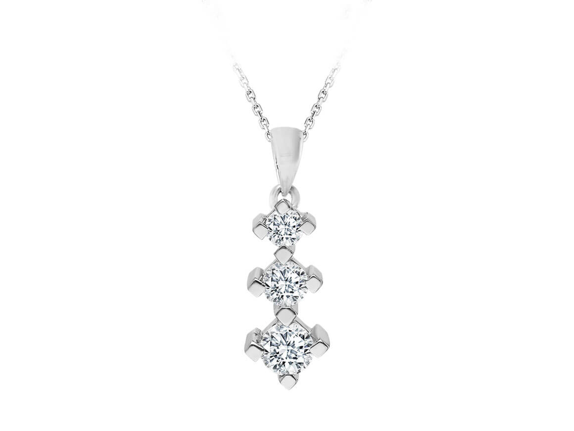 Collier tria diamant 0,23 carat