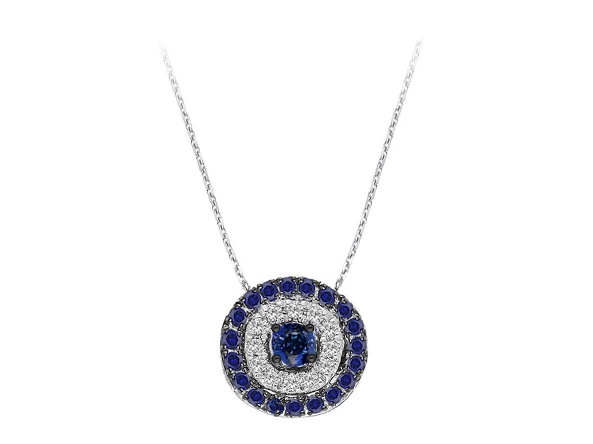 Diamond and Sapphire Icon Necklace