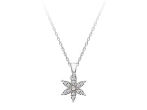 Diamond Crocus Flower Necklace