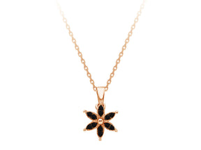 Black Diamond Crocus Flower Necklace