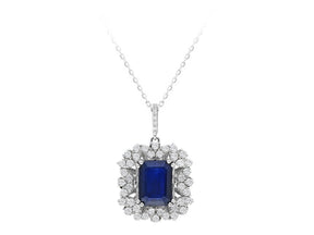 Collier diamant et saphir octogonal