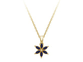 Collier fleur de crocus saphir
