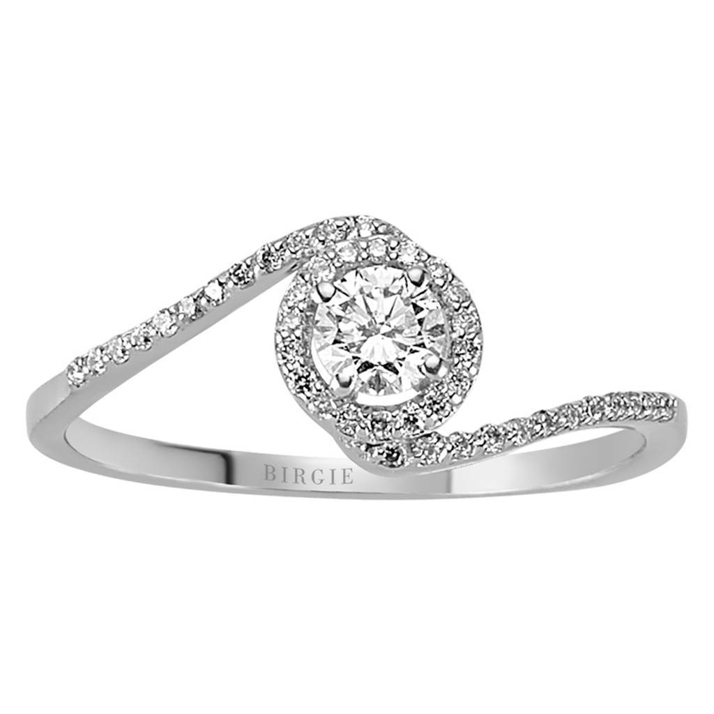 Bague de fiançailles halo de diamants total de 0,37 carat