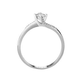Total 0.24 Carat Diamond Halo Engagement Ring
