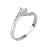 Total 0.24 Carat Diamond Halo Engagement Ring