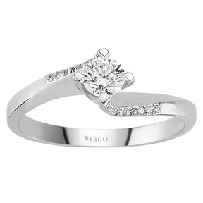 Bague de fiançailles halo de diamants total de 0,34 carat