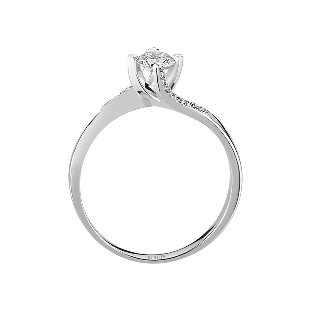 Bague de fiançailles halo de diamants total de 0,34 carat