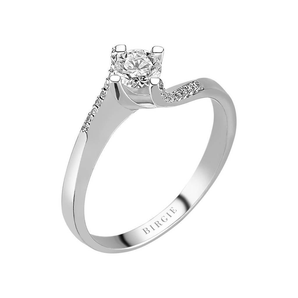 Bague de fiançailles halo de diamants total de 0,34 carat