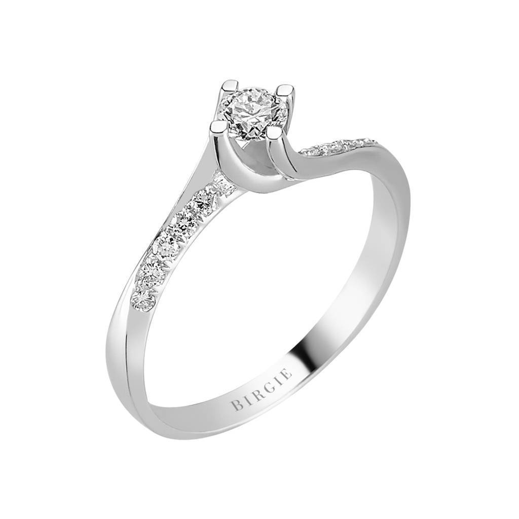 Bague de fiançailles halo de diamants total de 0,30 carat