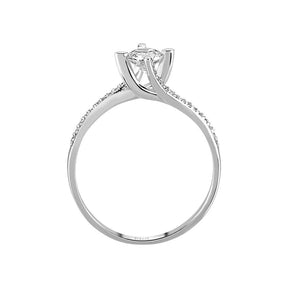 Bague de fiançailles halo de diamants total de 0,58 carat
