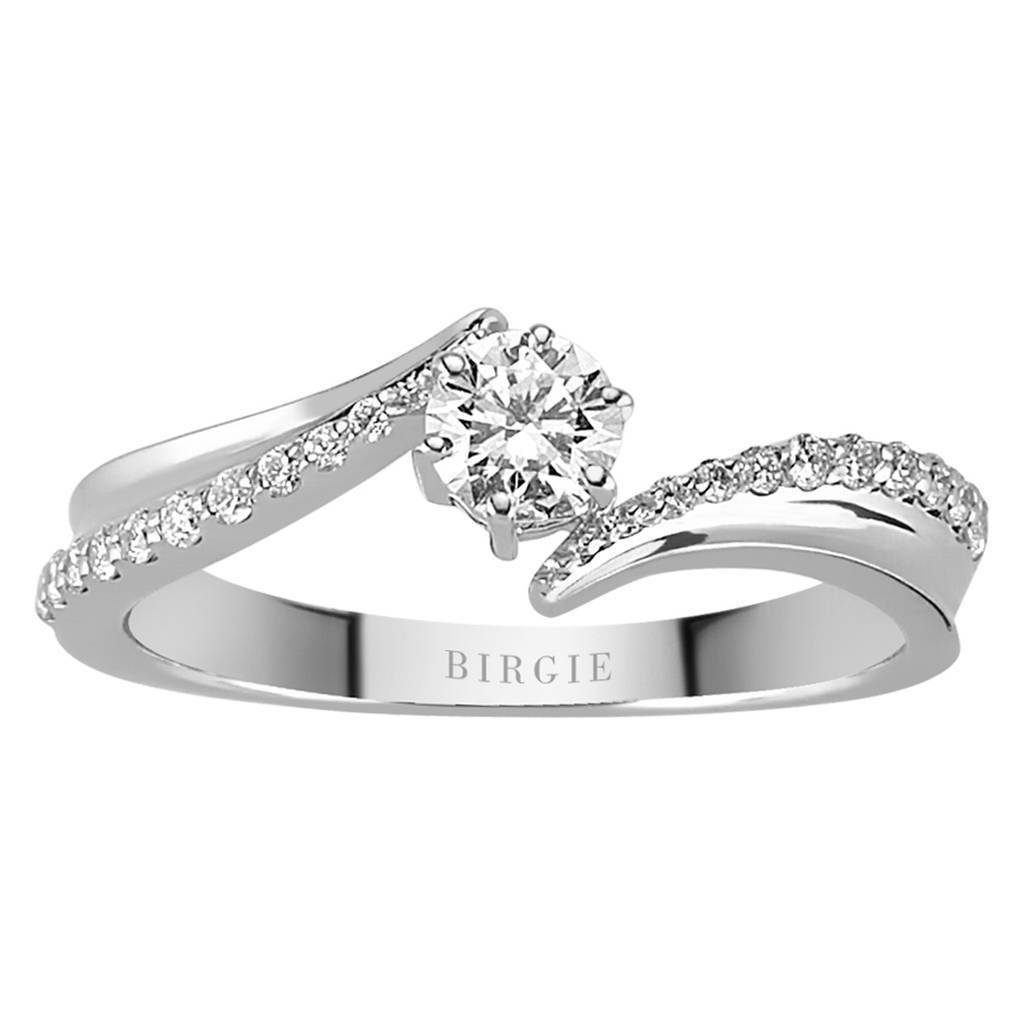 Bague de fiançailles halo de diamants total de 0,45 carat