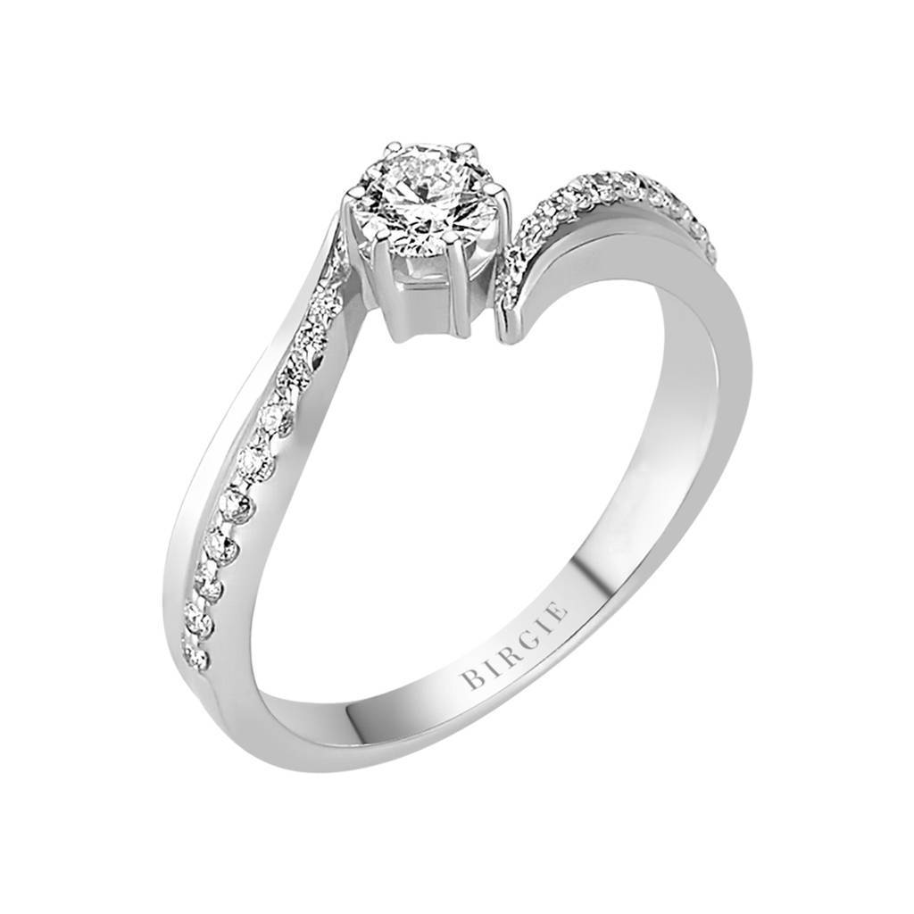 Bague de fiançailles halo de diamants total de 0,45 carat