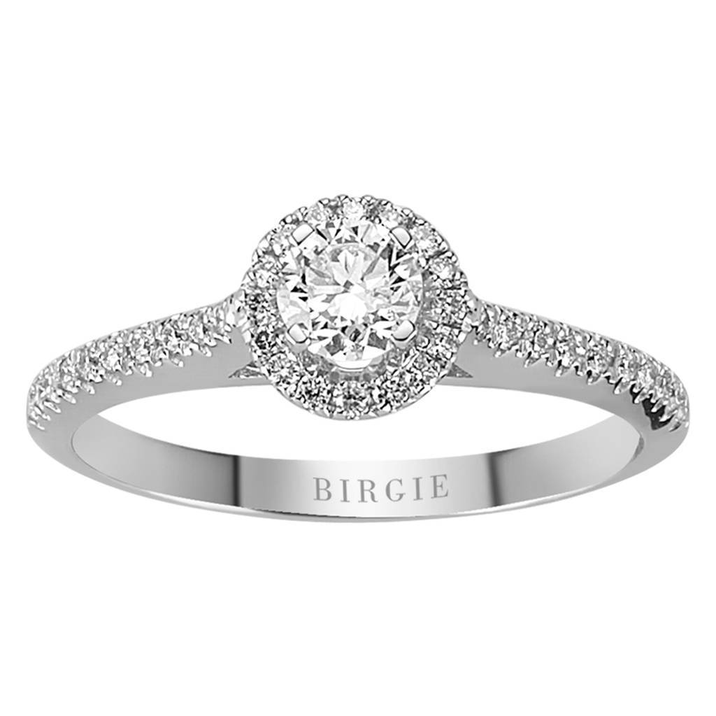 Bague de fiançailles halo de diamants total de 0,50 carat