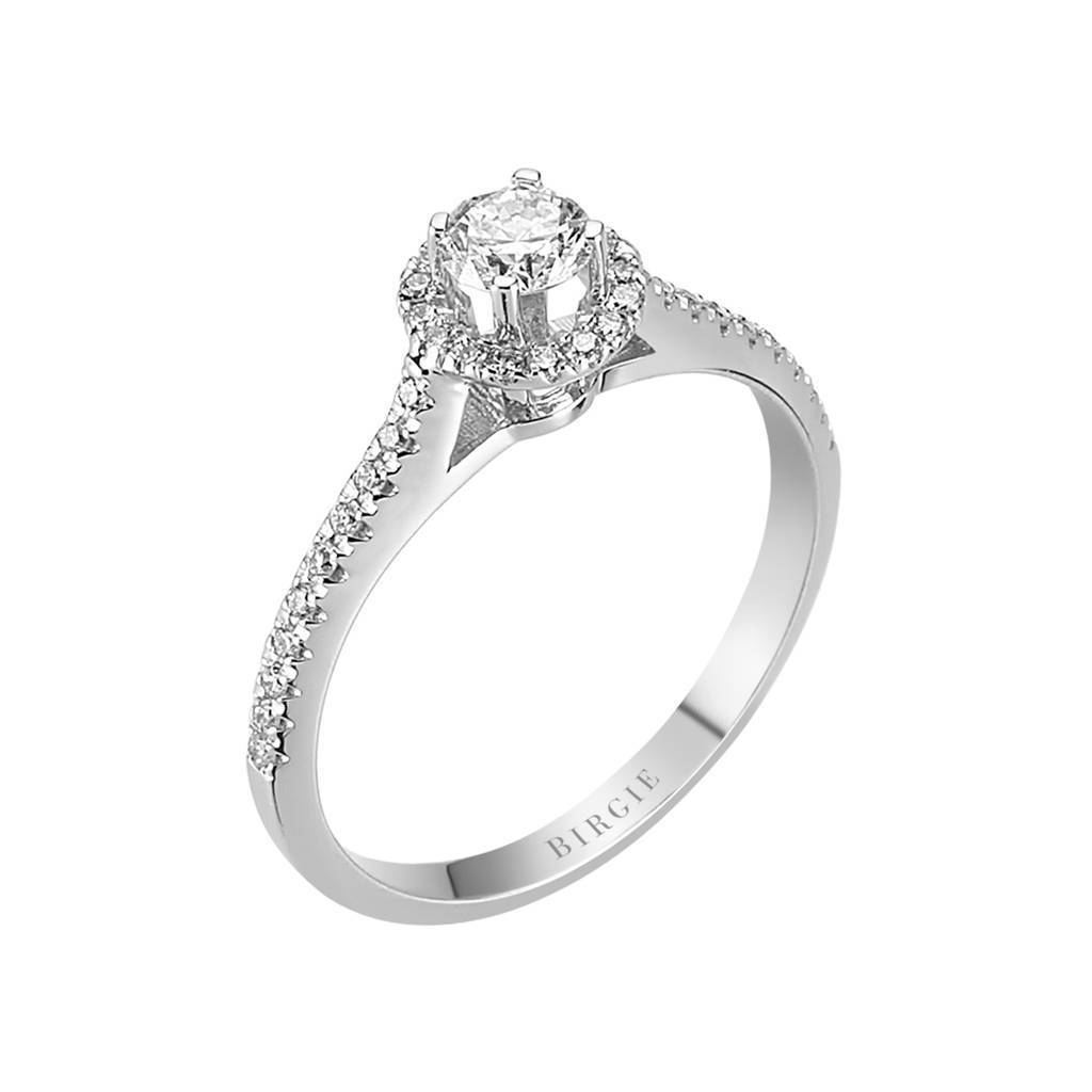 Bague de fiançailles halo de diamants total de 0,50 carat