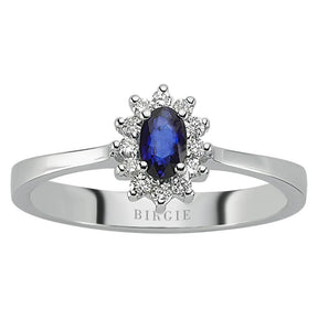 Bague diamant et saphir ovale