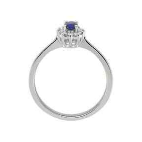 Bague diamant et saphir ovale