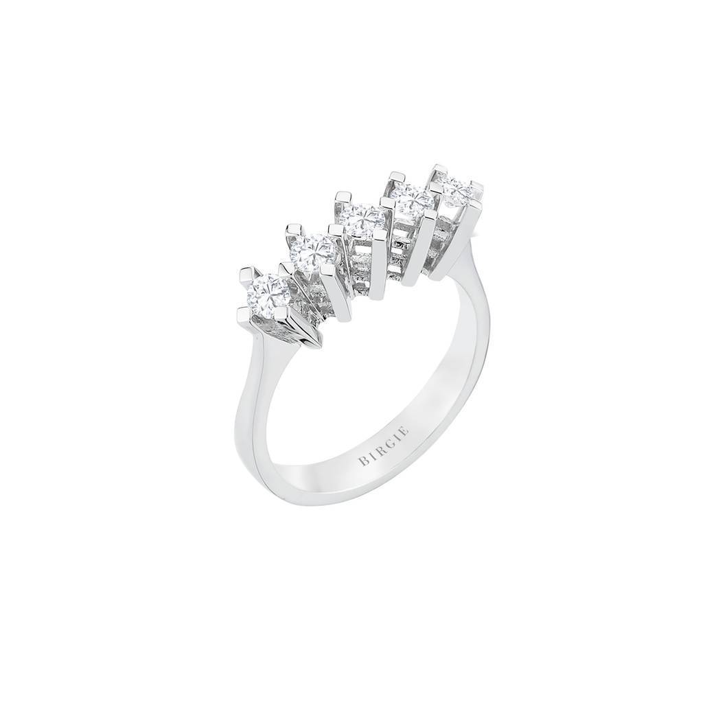 Bague de fiançailles 5 pierres diamant 0,58 carat