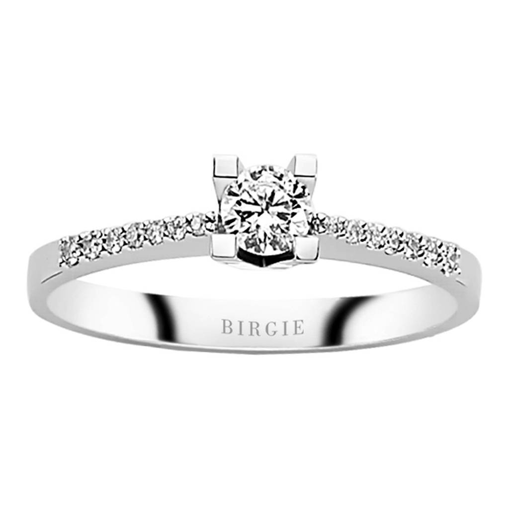 Bague de fiançailles halo de diamants total de 0,32 carat