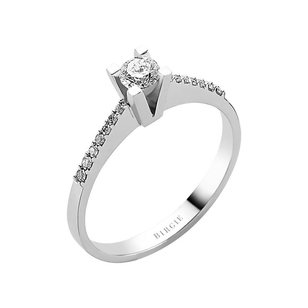 Bague de fiançailles halo de diamants total de 0,32 carat
