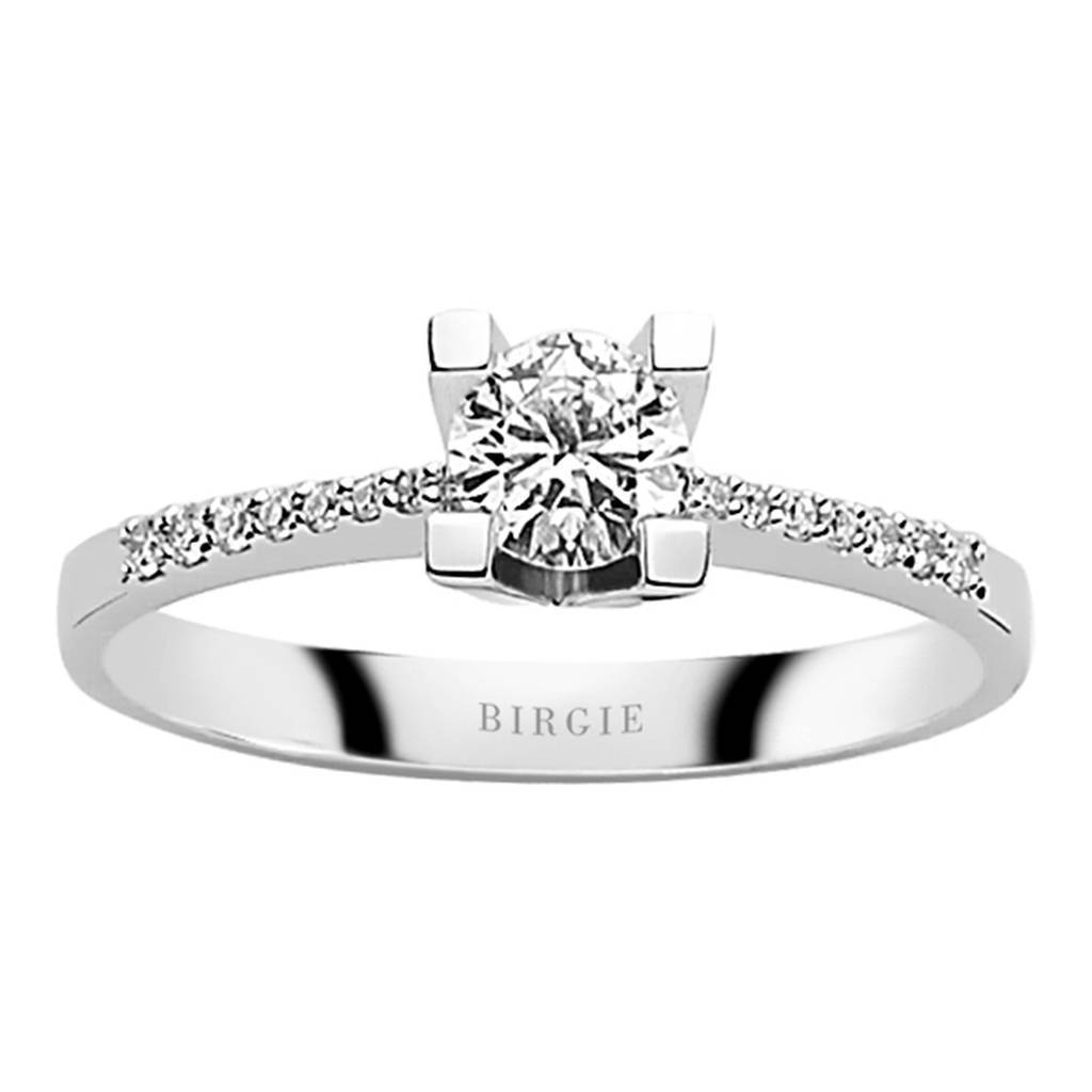 Bague de fiançailles halo de diamants total de 0,48 carat