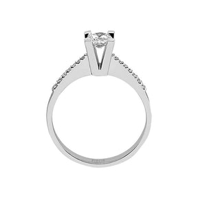 Bague de fiançailles halo de diamants total de 0,48 carat