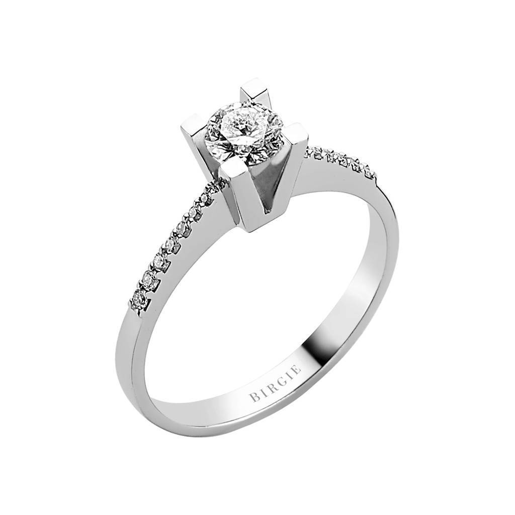 Bague de fiançailles halo de diamants total de 0,48 carat
